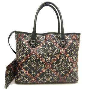 CHANEL Coco Travel A36181 Tote Bag, Coated Canvas x Leather, Black/Red, Women...